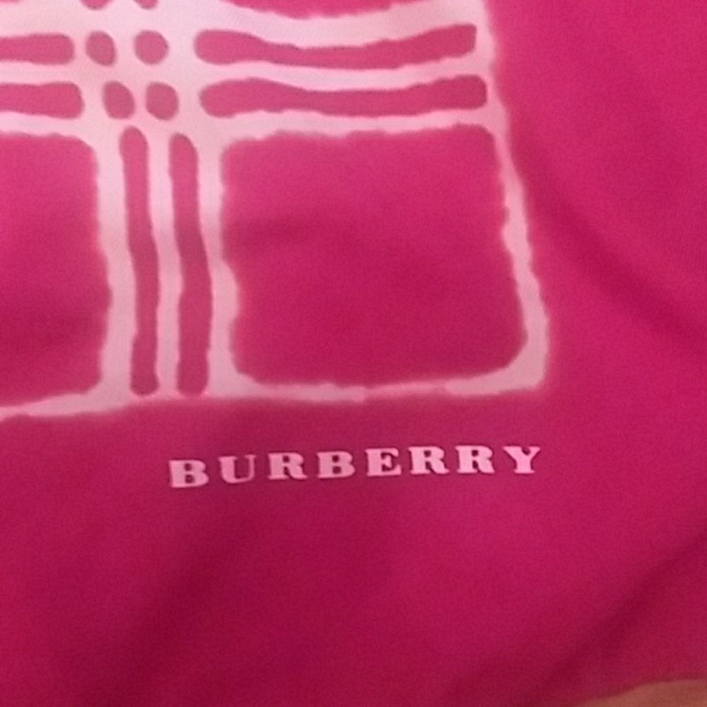 Burberry Red and White Check Scarf 100% Silk Batik - Picture 2 of 6